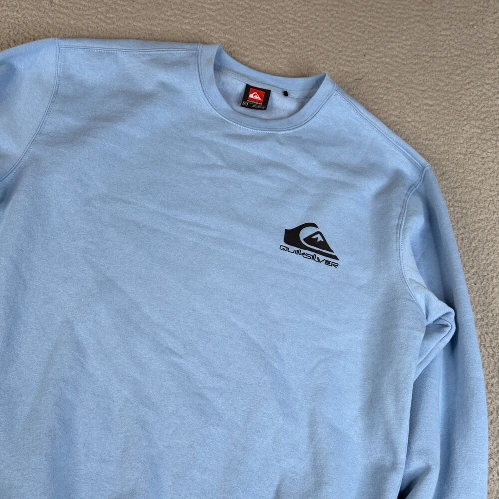 QUIKSILVER Sweatshirt Mens Medium Blue‎ Pullover Crewneck Sweater Surf Skate Y2K